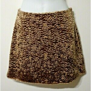 Theory Women's Faux asfahan Mini Skirt Sz 2 NWT 450 Camel
